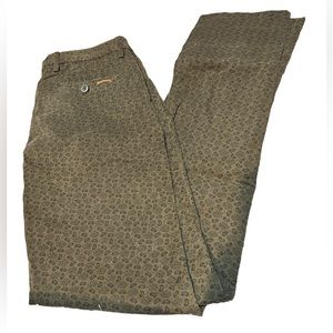 Massimo Dutti men’s slim fit paisley green pants